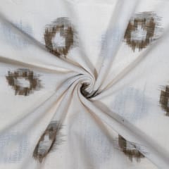 White Colour Cotton Ikat Fabric