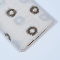 White Colour Cotton Ikat Fabric