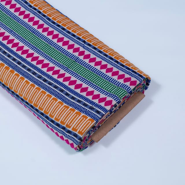 Multi Colour Cotton Acrylic Jacquard Fabric