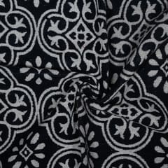 Black and White Colour Cotton Jacquard Fabric