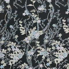 Light Brown Colour Floral Embroidered Net Fabric