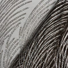 Brown Colour Floral Cut Dana Embroidered Fabric