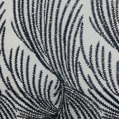 Black Colour Floral Cut Dana Embroidered Fabric