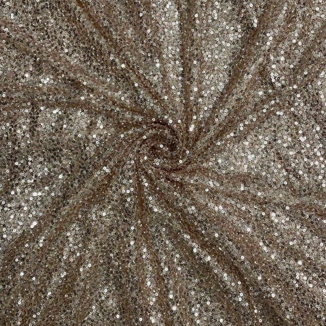 Light Gold Colour Abstract Sequence Net Fabric