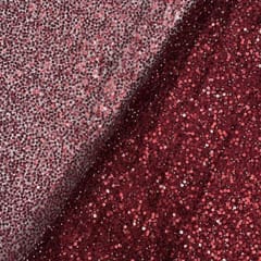 Maroon Colour Abstract Sequence Net Fabric