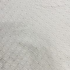 White Dyeable Geometric Dola Silk Embroidered Fabric