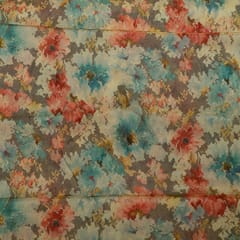 Multi Colour Tissue Organza Digital Printed Fabric