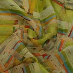 Multi Colour Tissue Organza Digital Printed Fabric