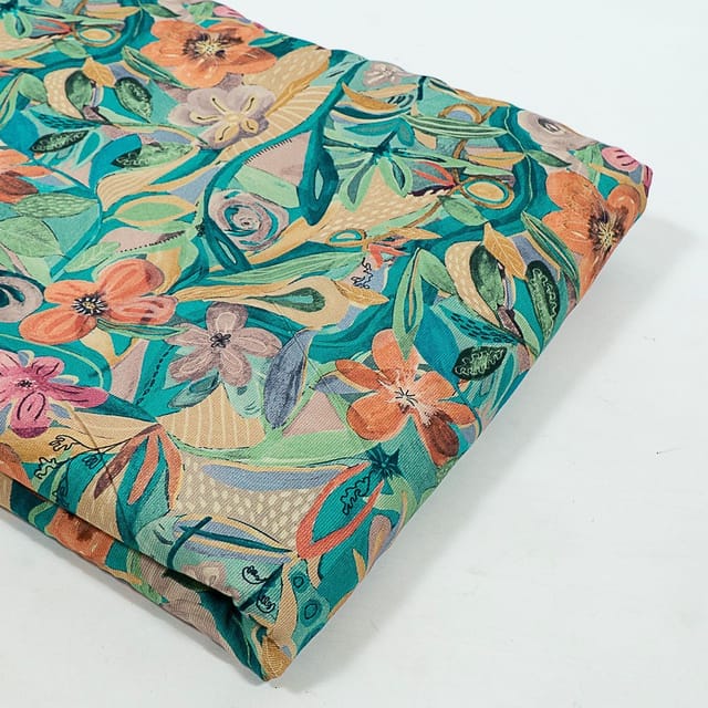 Multi Colour Corduroy Printed Fabric