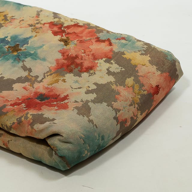 Multi Colour Tissue Organza Digital Printed Fabric