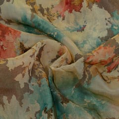 Multi Colour Tissue Organza Digital Printed Fabric