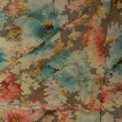Multi Colour Tissue Organza Digital Printed Fabric