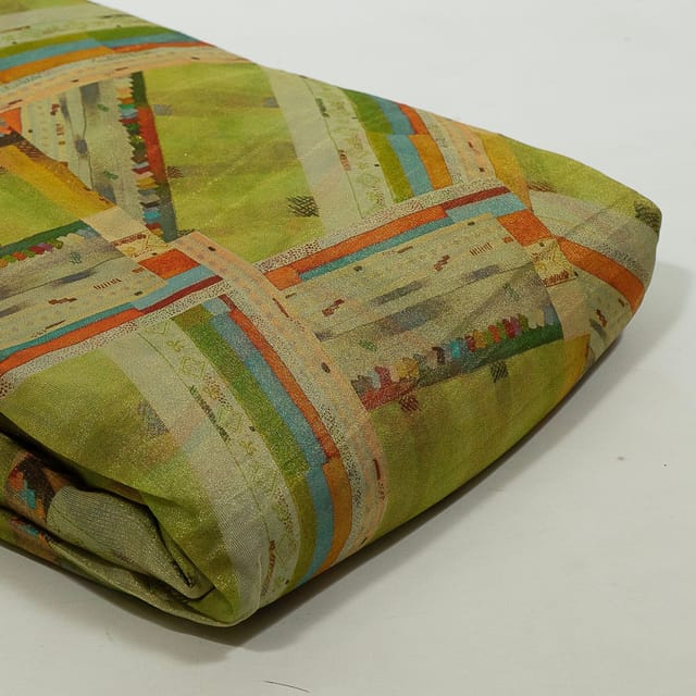 Multi Colour Tissue Organza Digital Printed Fabric