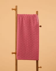 Onion Colour Shade Embroidered Cotton Hakoba Fabric