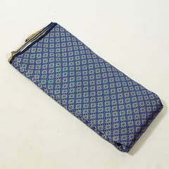 Blue Colour Satin Brocade Fabric
