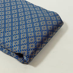 Blue Colour Satin Brocade Fabric