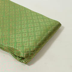 Green Colour Satin Brocade Fabric