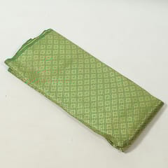 Green Colour Satin Brocade Fabric