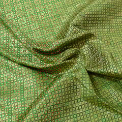 Green Colour Satin Brocade Fabric