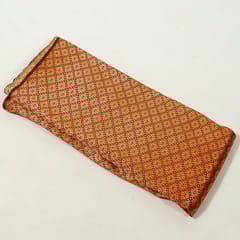 Orange Colour Satin Brocade Fabric