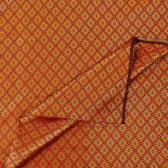 Orange Colour Satin Brocade Fabric