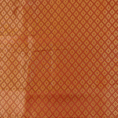 Orange Colour Satin Brocade Fabric