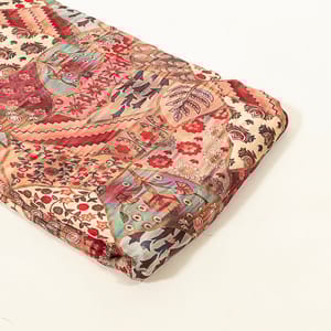 Multi Colour Tussar Silk Printed Fabric