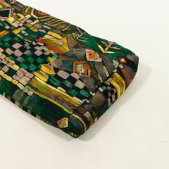 Multi Colour Tussar Silk Printed Fabric