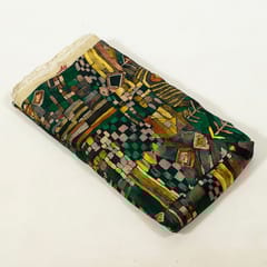 Multi Colour Tussar Silk Printed Fabric