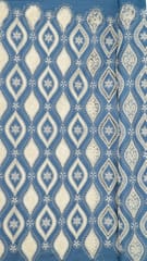 Light Blue Colour Denim Cutwork Embroidered Fabric