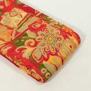 Multi Colour Tussar Silk Printed Fabric