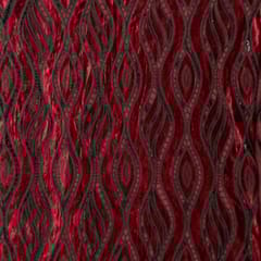 Maroon Cutwork Knitted Velvet Fabric