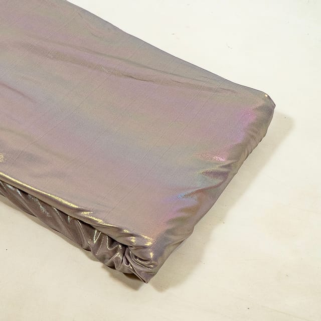 Raibow Foil Taupe Grey Jersey Fabric