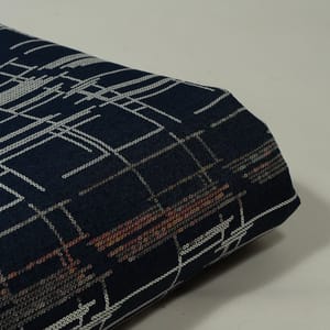 Dark Blue Colour Denim Sequin Embroidred Fabric