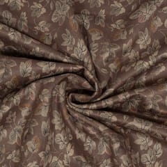 Brown Colour Printed Knitted Suede Fabric