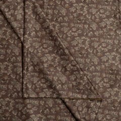 Brown Colour Printed Knitted Suede Fabric