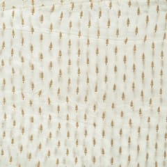 White Dyeable Chinon Chiffon Embroidered Booti