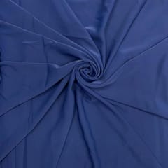 Navy Blue Colour Luxury Georgette Lyrca Fabric (N90D)