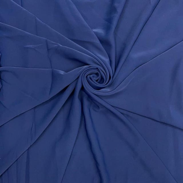 Navy Blue Colour Luxury Georgette Lyrca Fabric (N90D)