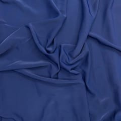 Navy Blue Colour Luxury Georgette Lyrca Fabric (N90D)