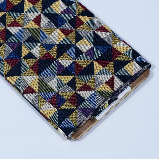 Multi Colour Poly Cotton Jacquard Fabric