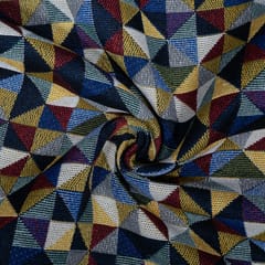 Multi Colour Poly Cotton Jacquard Fabric