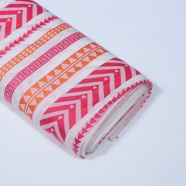 Multi Colour Viscose Cotton Jacquard Fabric