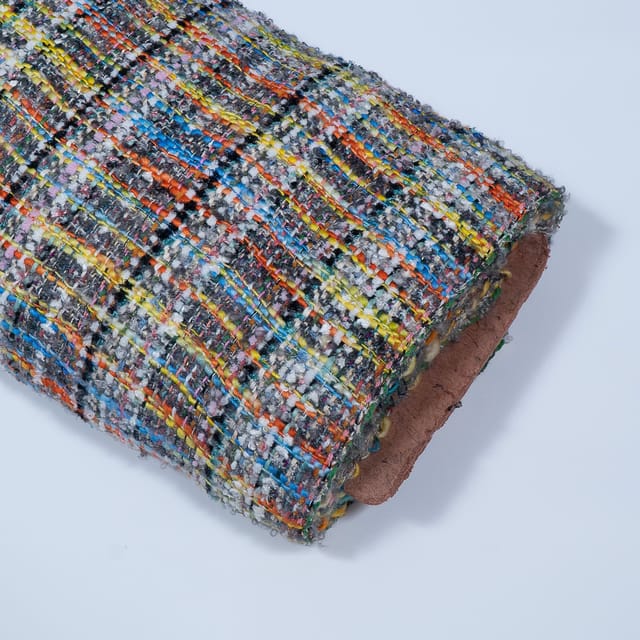 Multi Colour Poly Cotton Acrylic Jacquard Fabric