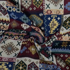Multi Colour Poly Cotton Jacquard Fabric