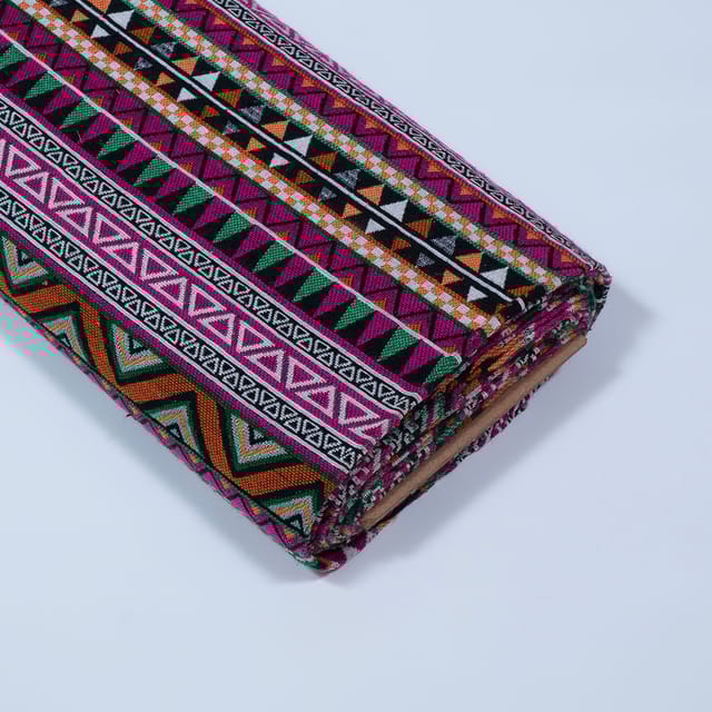 Multi Colour Poly Cotton Jacquard Fabric
