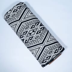 Black and White Colour Cotton Acrylic Jacquard Fabric