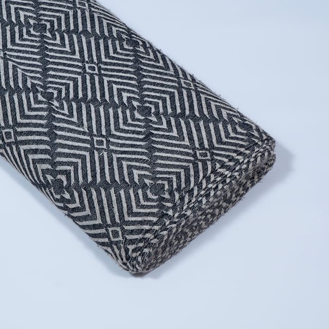 Grey Colour Cotton Jacquard Fabric