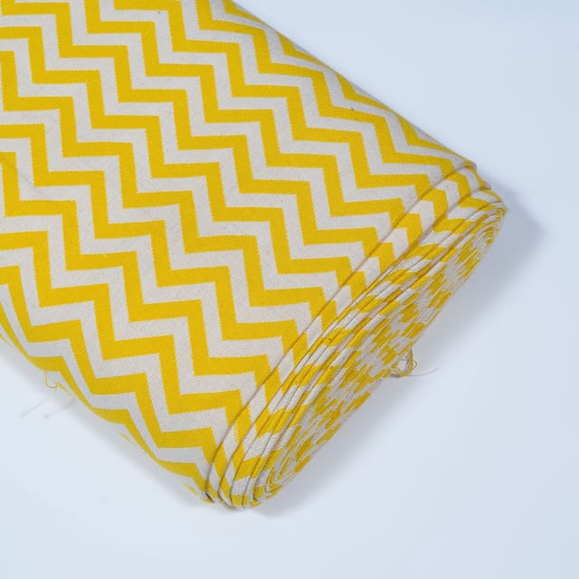 Yellow Colour Cotton Jacquard Fabric