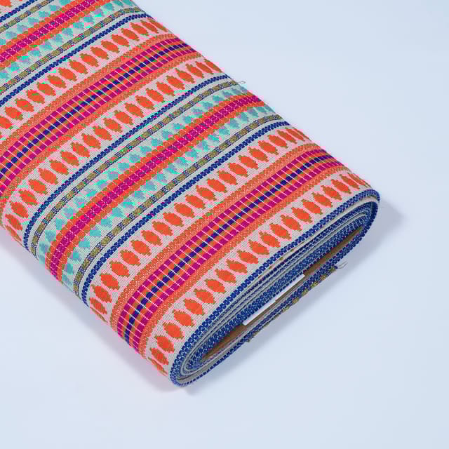 Multi Colour Cotton Acrylic Jacquard Fabric